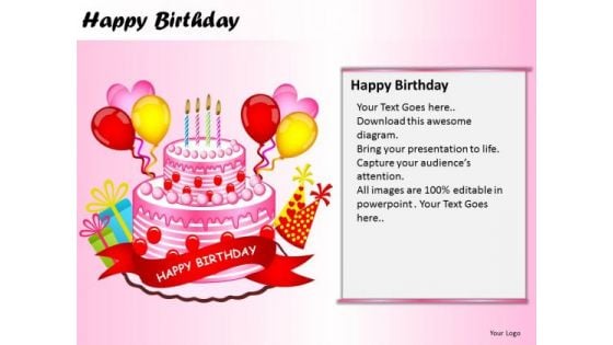 PowerPoint Themes Cake Happy Birthday Ppt Process