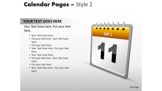 PowerPoint Themes Calendar 11 May Leadership Ppt Design Slides