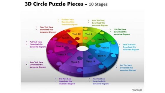 PowerPoint Themes Chart Circle Puzzle Ppt Process
