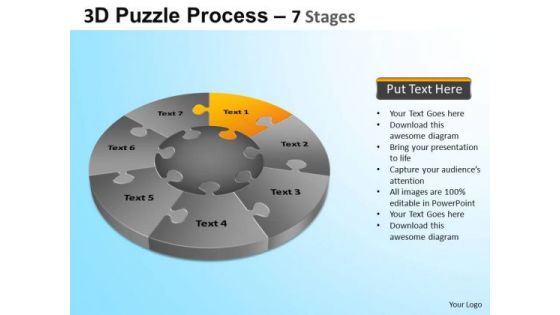 PowerPoint Themes Chart Jigsaw Pie Chart Ppt Template