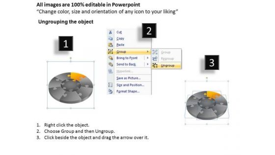 PowerPoint Themes Chart Jigsaw Pie Chart Ppt Template