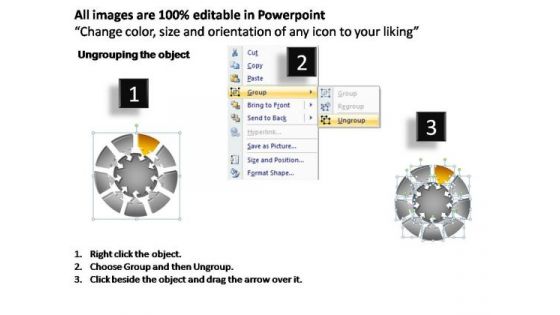 PowerPoint Themes Chart Pie Chart With Arrows Ppt Slides
