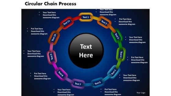 PowerPoint Themes Circular Chain Process Leadership Ppt Slides