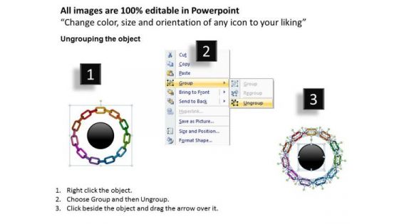 PowerPoint Themes Circular Chain Process Leadership Ppt Slides