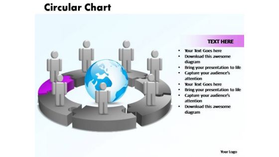 PowerPoint Themes Circular Chart With Globe Ppt Design Slides