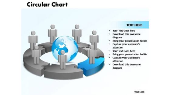 PowerPoint Themes Circular Chart With Globe Ppt Presentation