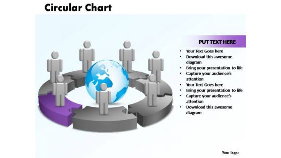 PowerPoint Themes Circular Chart With Globe Ppt Process