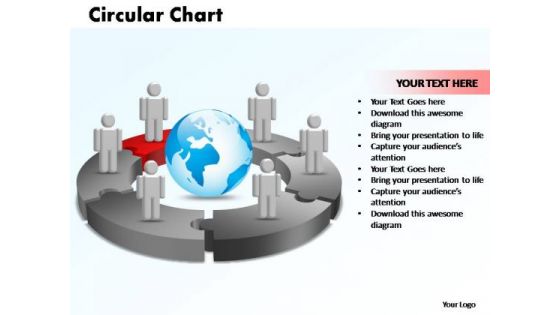 PowerPoint Themes Circular Chart With Globe Ppt Slide