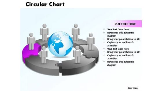 PowerPoint Themes Circular Chart With Globe Ppt Slides