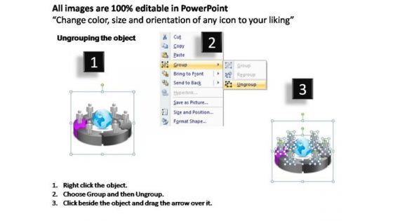 PowerPoint Themes Circular Chart With Globe Ppt Slides