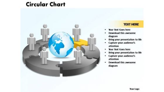 PowerPoint Themes Circular Chart With Globe Ppt Template