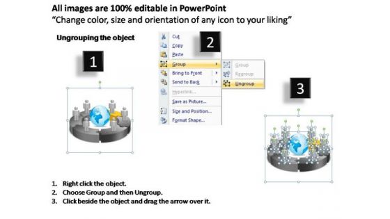 PowerPoint Themes Circular Chart With Globe Ppt Template
