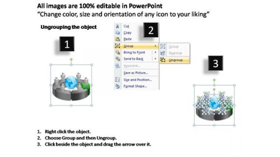 PowerPoint Themes Circular Chart With Globe Ppt Theme