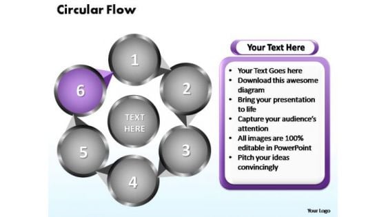 PowerPoint Themes Circular Flow Chart Ppt Slide