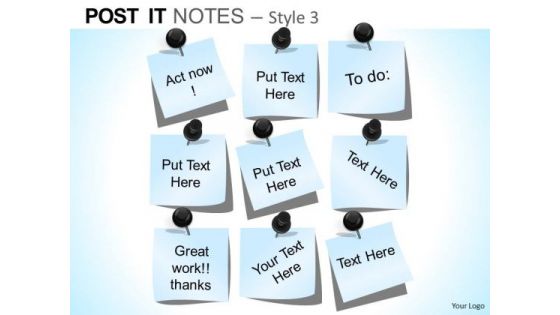 PowerPoint Themes Corporate Education Post It Notes Ppt Template