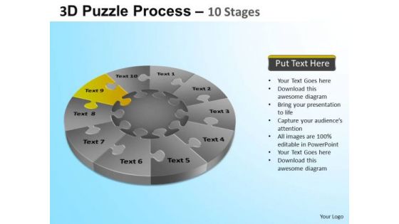 PowerPoint Themes Corporate Growth Puzzle Segment Pie Chart Ppt Slide