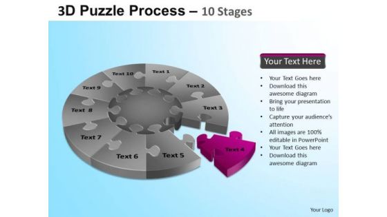 PowerPoint Themes Corporate Growth Puzzle Segment Pie Chart Ppt Theme