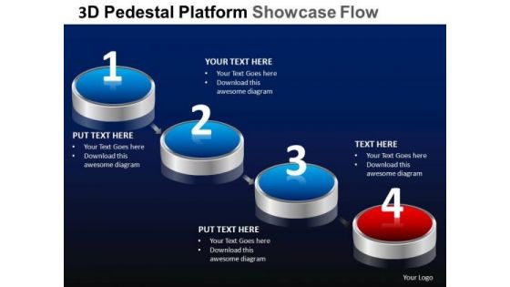 PowerPoint Themes Designs Process Pedestal Platform Showcase Ppt Slide