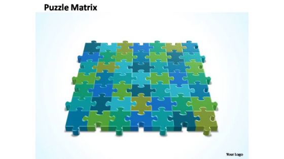 PowerPoint Themes Diagram 7x7 Rectangular Jigsaw Puzzle Matrix Ppt Slides