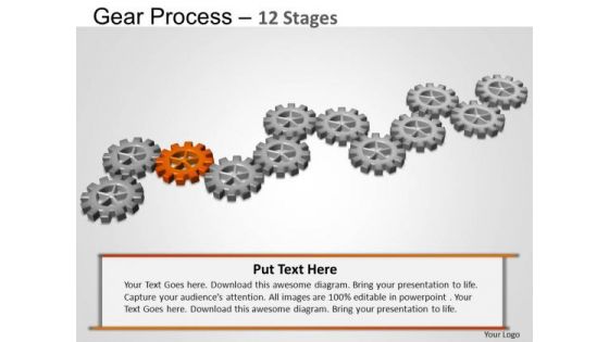 PowerPoint Themes Diagram Gears Process Ppt Template