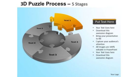 PowerPoint Themes Download Jigsaw Pie Chart Ppt Design Slides