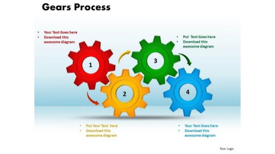 PowerPoint Themes Gears Process Marketing Ppt Templates