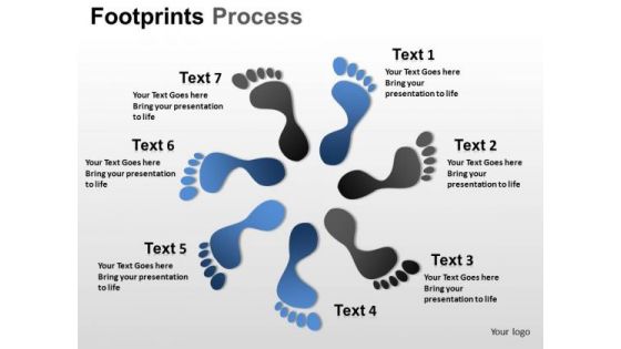 PowerPoint Themes Graphic Footprints Process Ppt Slide