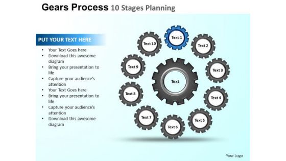 PowerPoint Themes Growth Gears Process Ppt Template