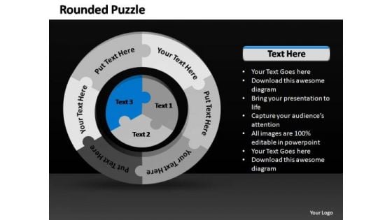 PowerPoint Themes Growth Rounded Puzzle Ppt Designs