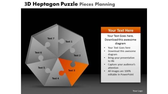 PowerPoint Themes Heptagon Puzzle Pieces Ppt Design Slides