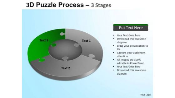 PowerPoint Themes Image Jigsaw Pie Chart Ppt Design