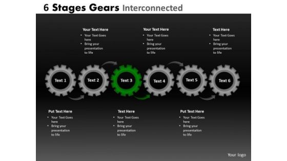 PowerPoint Themes Marketing Gears Internconnected Ppt Slide