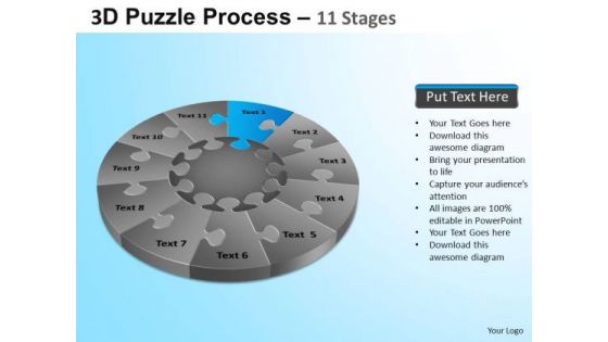 PowerPoint Themes Marketing Puzzle Segment Pie Chart Ppt Template