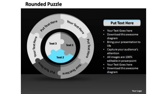 PowerPoint Themes Marketing Rounded Puzzle Ppt Designs