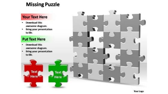 PowerPoint Themes Process 2 Missing Puzzle Pieces Ppt Slide