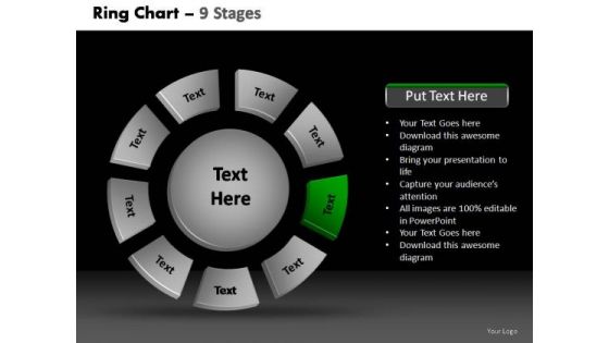 PowerPoint Themes Process Donut With Core Ppt Slides