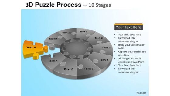 PowerPoint Themes Sales Puzzle Segment Pie Chart Ppt Slides