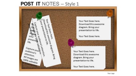 PowerPoint Themes Strategy Post It Notes Ppt Process