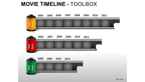 PowerPoint Themes Success Movie Timeline Ppt Slides