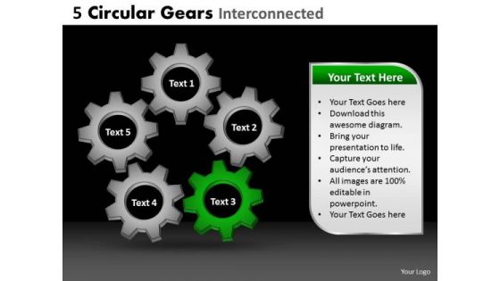 PowerPoint Themes Teamwork Circular Gears Ppt Slides