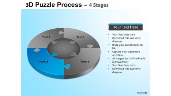 PowerPoint Themes Teamwork Jigsaw Pie Chart Ppt Theme