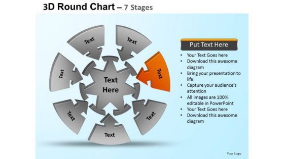 PowerPoint Themes Teamwork Round Process Flow Chart Ppt Backgrounds