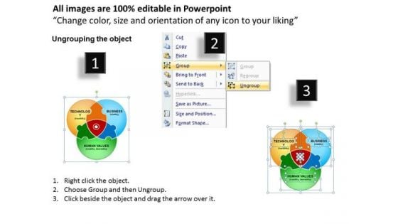 PowerPoint Venn Diagram With Puzzles Venn Diagram Ppt Process