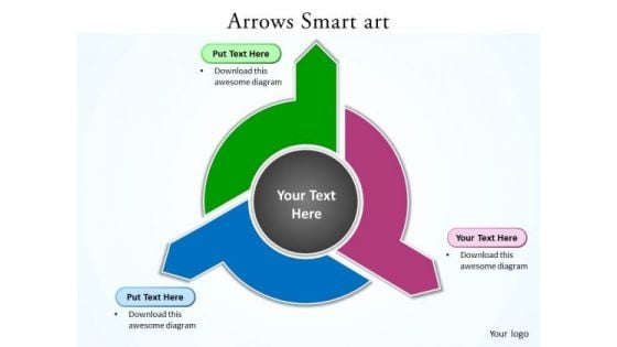 Ppt 3 Different Directions Arrows PowerPoint 2010 Smartart Templates