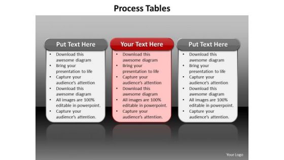 Ppt 3 Reasons You Should Buy From Us Process Tables PowerPoint Templates