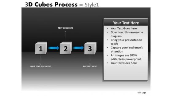 Ppt 3 Stage Process Flow Chart PowerPoint Slides