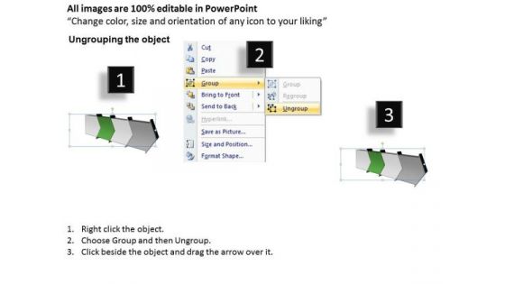 Ppt 3d 4 Power Point Stage Selling Pre Arrow Progression Graphic