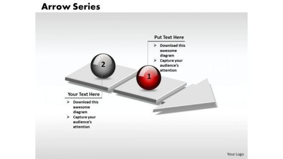 Ppt 3d Arrow Linear Series Of 2 State Diagram PowerPoint Templates