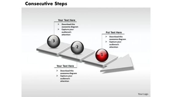 Ppt 3d Arrow Representing Consecutive Steps PowerPoint Templates