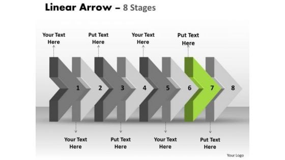 Ppt 3d Arrow Representing Eight Sequential Steps Time Management PowerPoint 8 Graphic